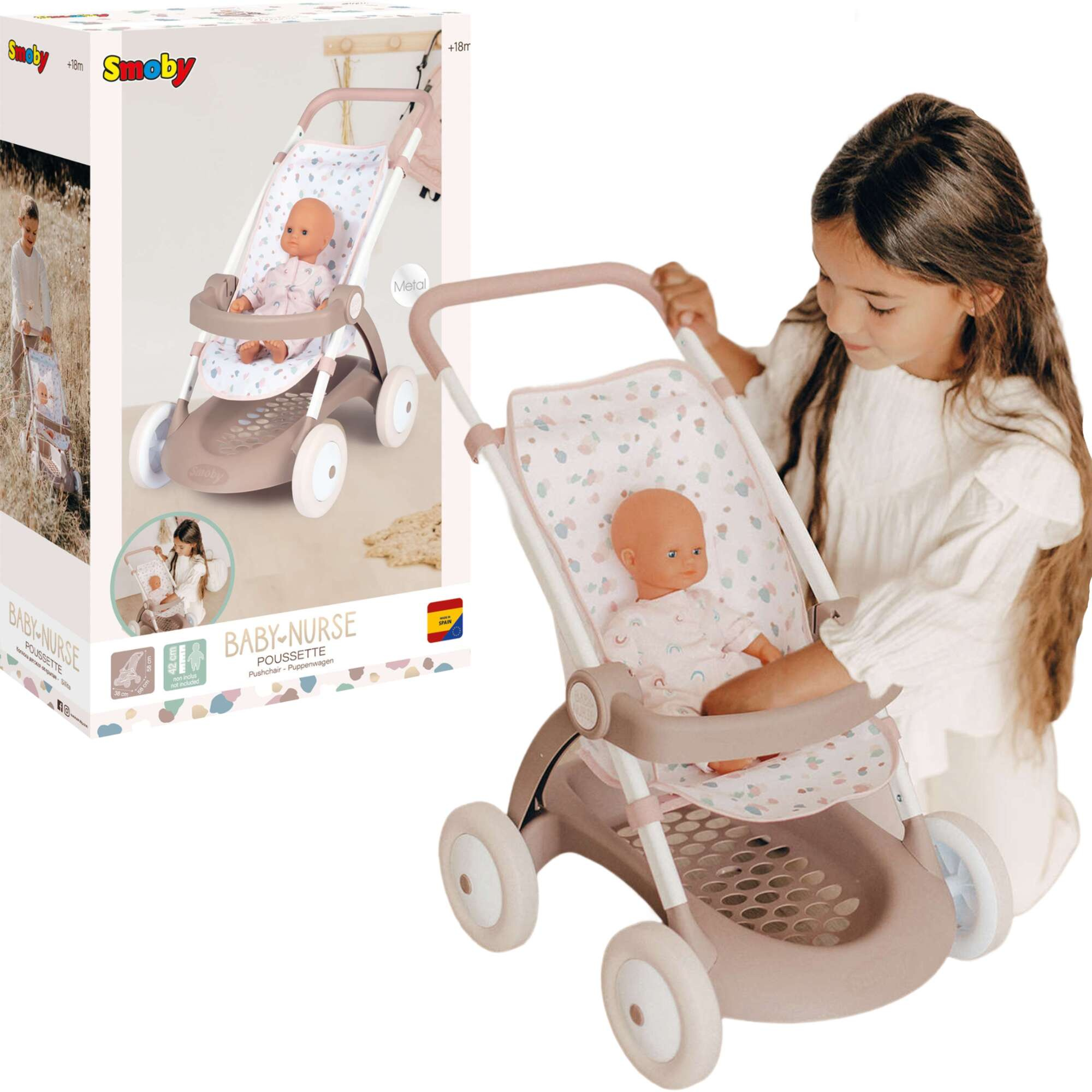 Baby Nurse Doll Kinderwagen mit Metallgestell