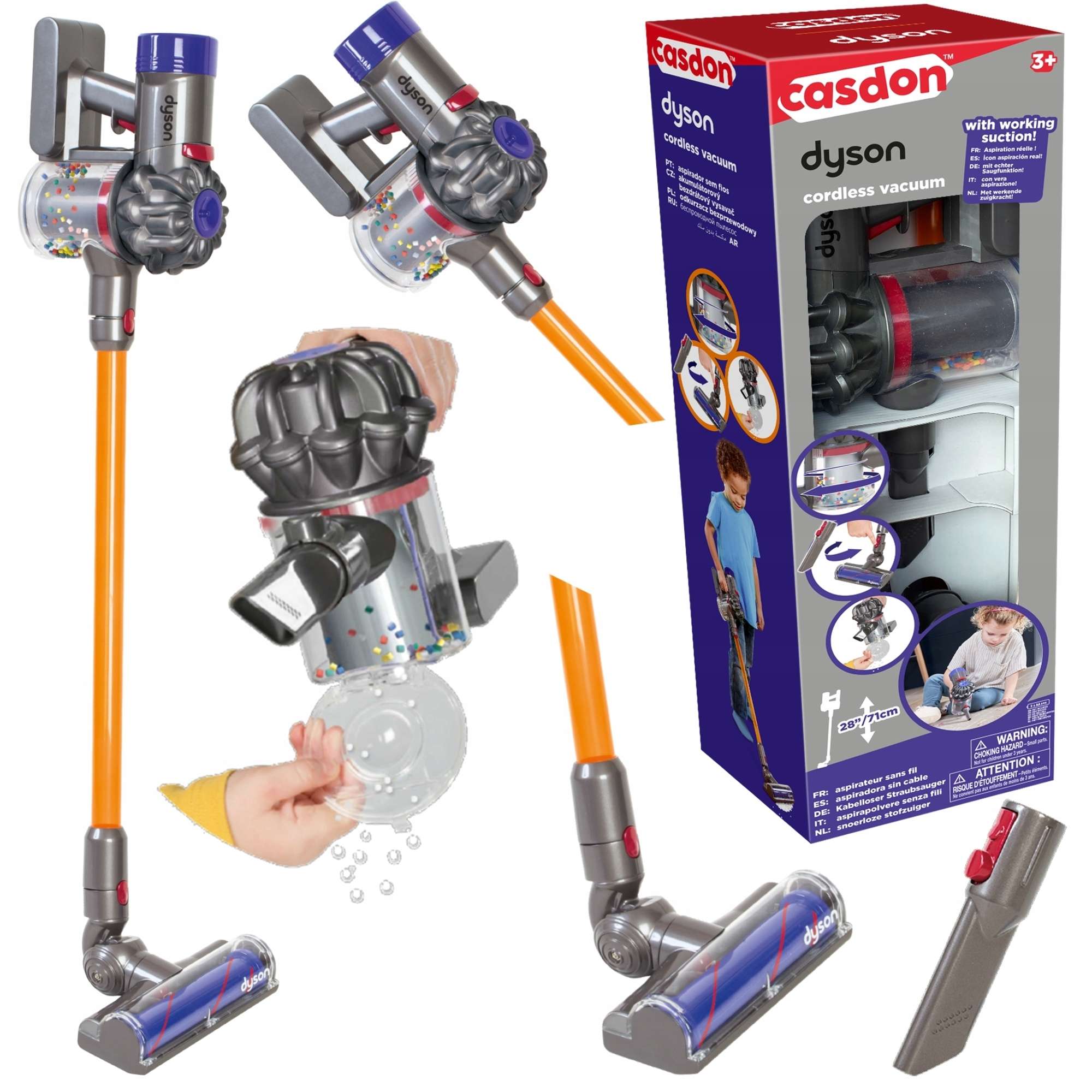 Spielzeug Upright Kinder Cordless Casdon Staubsaug Vakuum interaktive für Dyson
