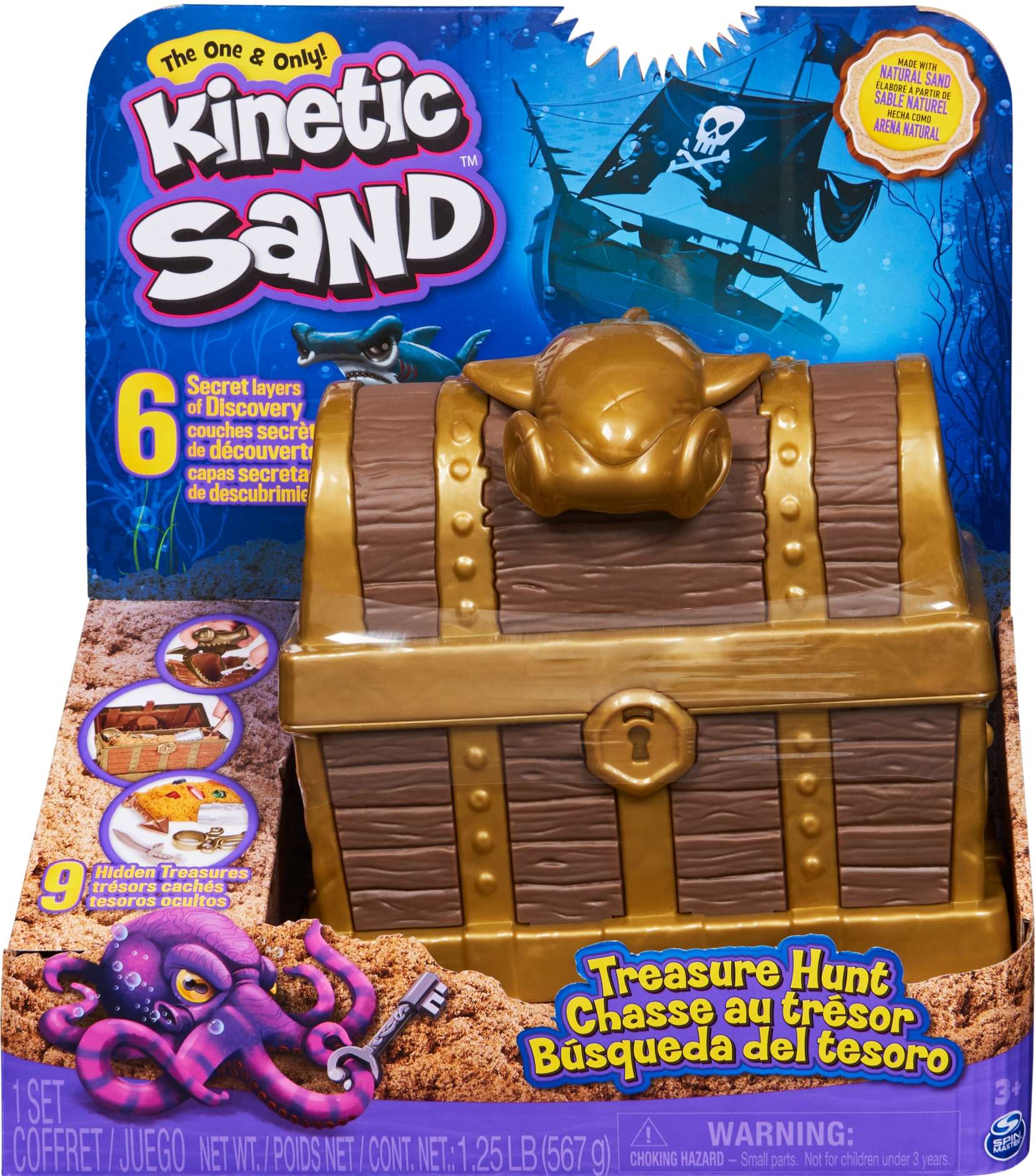 Kinetic Sand kinetischer Sand Schatzsuche Schatztruhe Zubehör