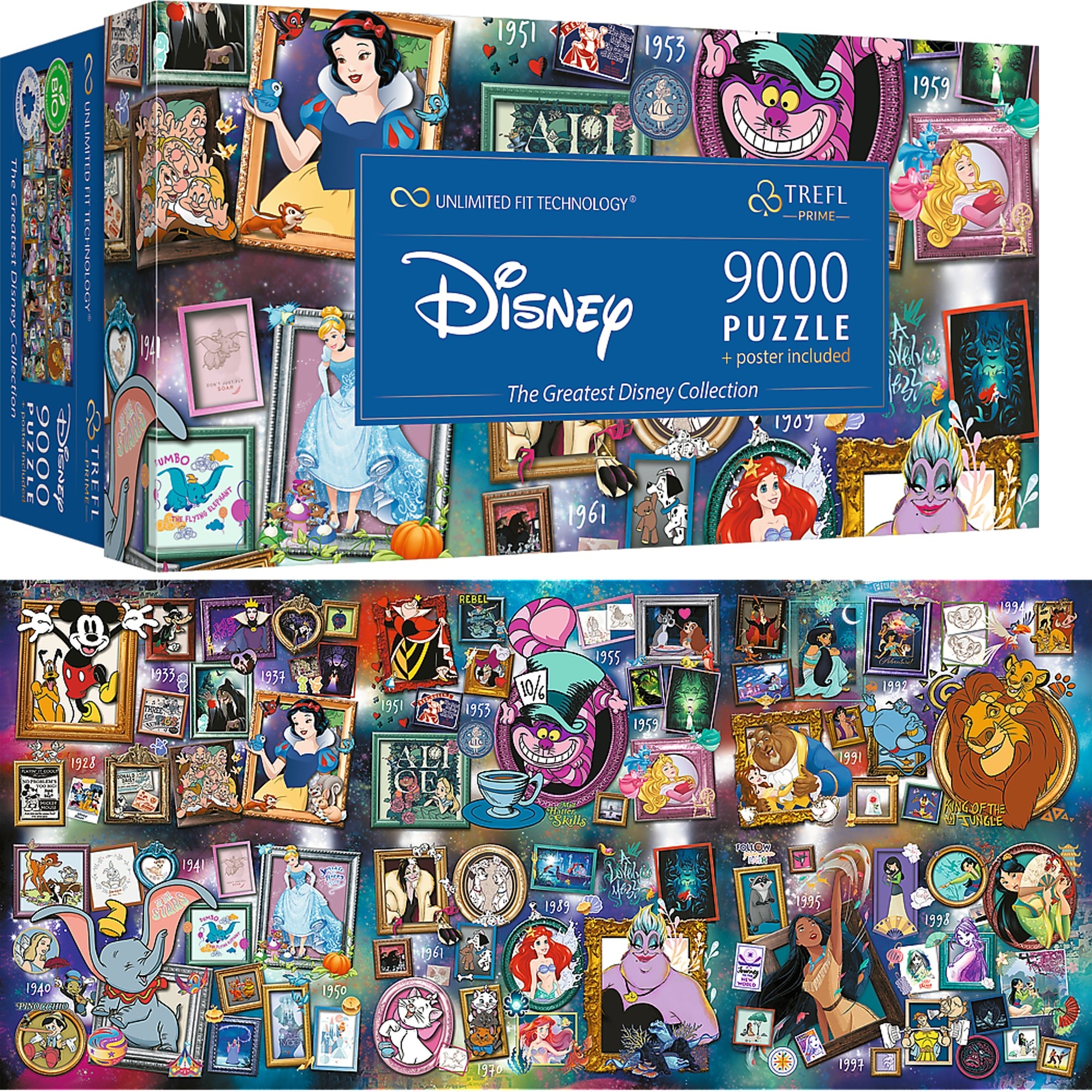 Trefl 81020 The Greatest Disney Collection 9000 Teile Puzzle + Poster NEU &  OVP