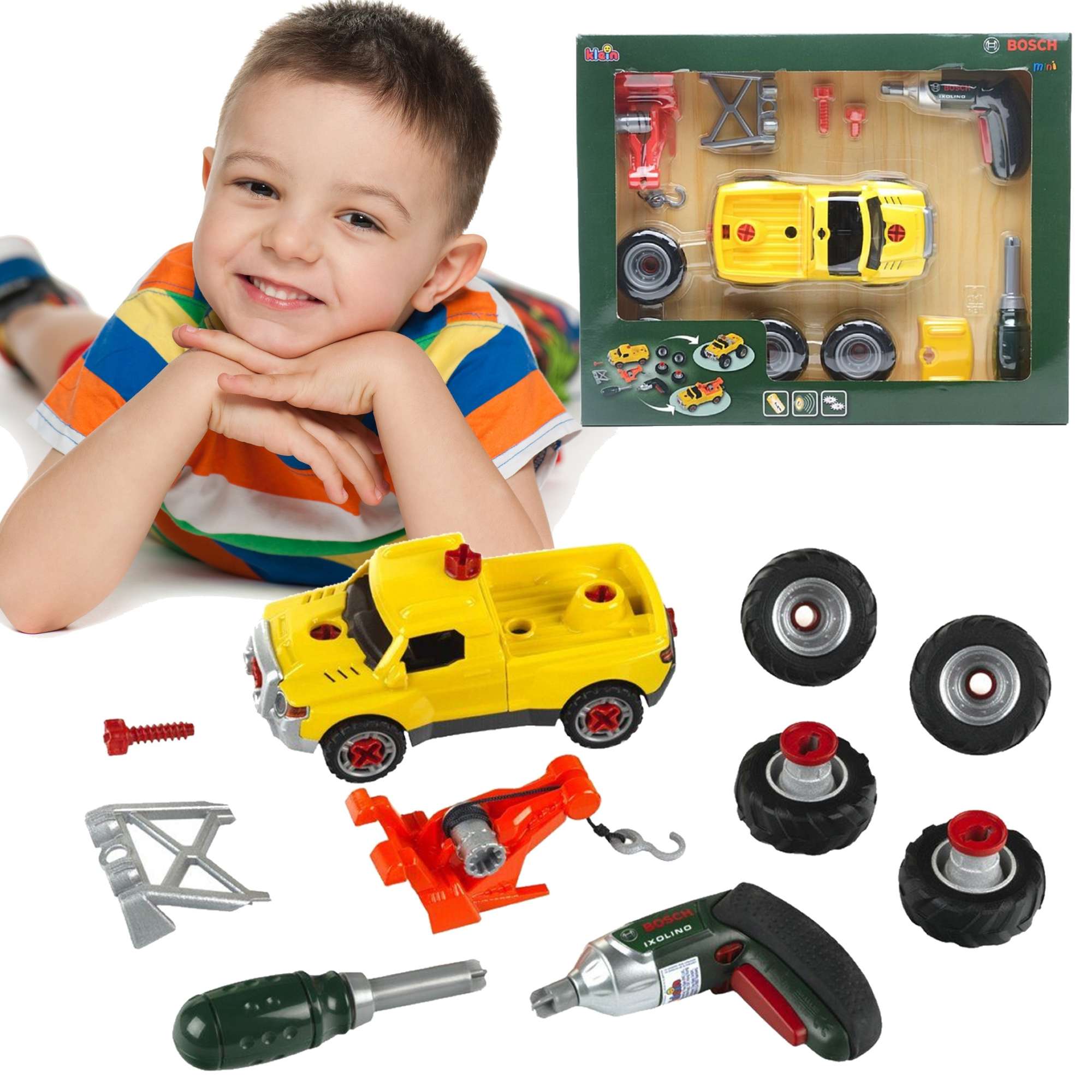 Theo Klein Bosch Car Tuning Set Ixolino II Akkuschrauber Auto Kinder  Spielzeug
