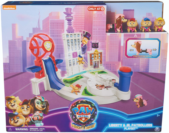 Paw Patrol The Mighty Kinofilm Big Set Liberty Hauptquartier + 4 Hundewelpen Figuren