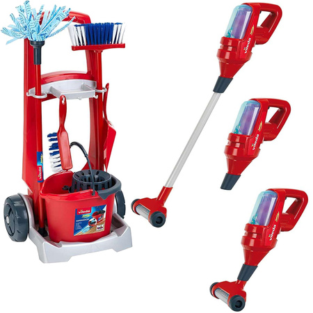 Reinigungswagen mit aufrechtem Staubsauger Vileda für Kinder Klein