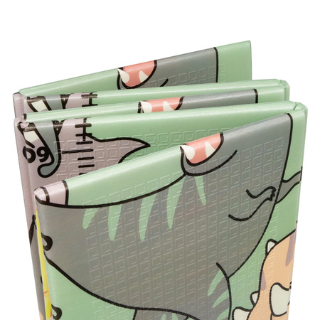 HUMBI Spielmatte Baby, Krabbelmatte, XPE Schaumstoff, Doppelseitig, Flatbar, Wasserdicht, Extra Größe, Teppich Babymatte, Rutschfest, 200x180 Dinosaurier Tiere Buchstaben Messen