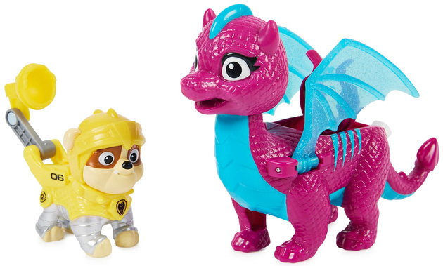 Paw Patrol Rescue Knights Ritter-Figur Rubble und Blizzie-Drache