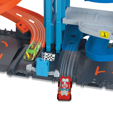 Hot Wheels City transformierbares Rennsportturm-Set + Fahrzeug