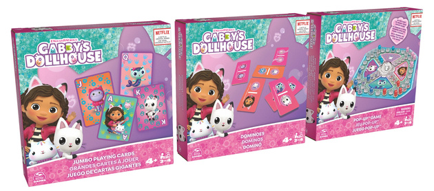 Gabi's Cat House 3-in-1-Spielset Domino Pop-Up-Würfel Jumbo-Karten