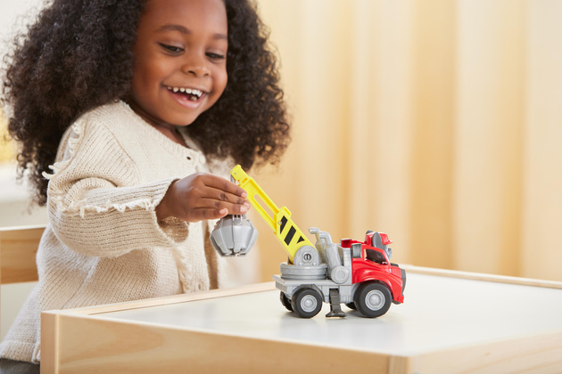 Paw Patrol Rubble Charger Baufahrzeug Roter Heppo Grabber mit Figur 6cm