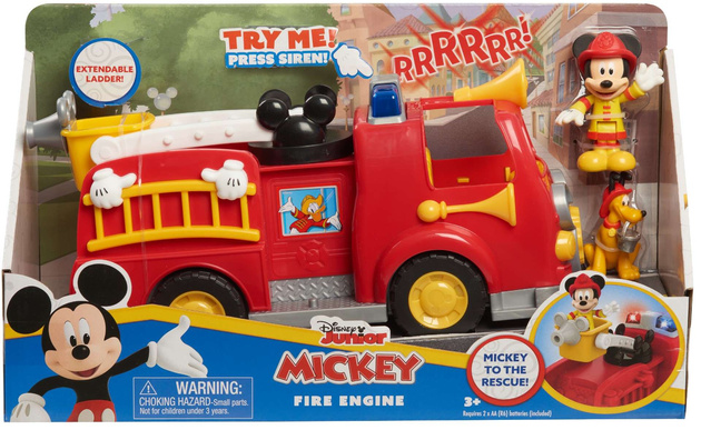 Micky Maus Großes Feuerwehrauto Interaktive Fahrzeugfigur Pluto Mickey Disney Licht und Ton