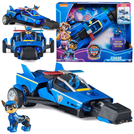 Paw Patrol The Mighty Kinofilm Big Figure Chase Blaues Fahrzeug Polizeiauto Interaktives Cars Deluxe Licht Sound