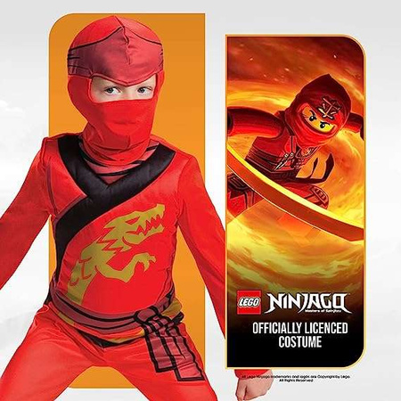 Lego Ninjago Kinder Karnevalskostüm Kai 109-126 cm 4-6 Jahre alt