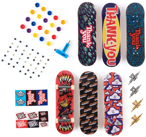 Tech Deck Set Sk8Shop 6 Skateboards Bonus Pack Thank You + Zubehör