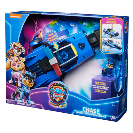 Paw Patrol The Mighty Kinofilm Big Figure Chase Blaues Fahrzeug Polizeiauto Interaktives Cars Deluxe Licht Sound