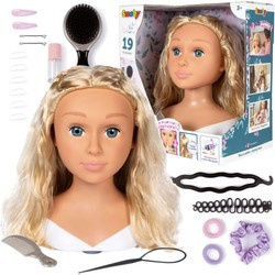 Großer Friseur-Stylingkopf + Haarschmuck-Zubehör