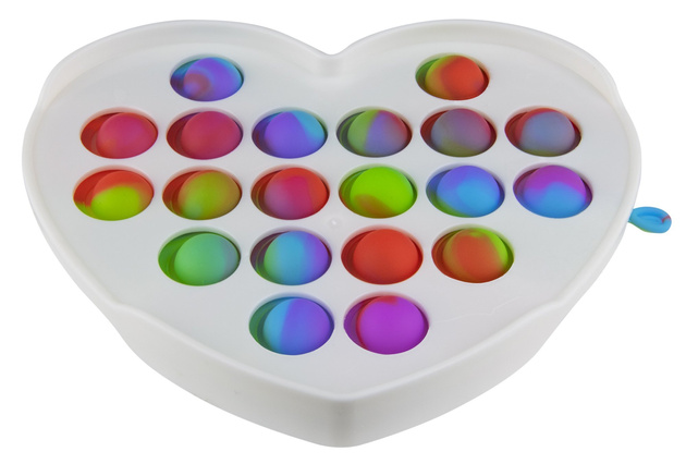 Sensorisches Anti-Stress-Spielzeug Push it Pop it Herz im Koffer