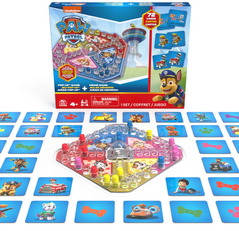 Ein Set mit zwei Spielen: Pop Up Chinese und Paw Patrol Memo