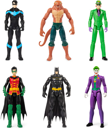 Großes 6-in-1 DC Comics Großfiguren-Set Batman, Robin, Nightwing, Joker, Riddler, Copperhead 28 cm 3+