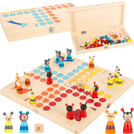 Kleines Fußspiel aus Holz Sorry für Kinder