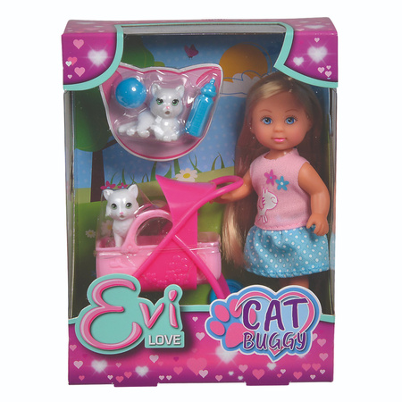 Evi Love Kitten Carer Doll + Kinderwagen und Katzenfiguren