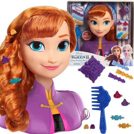 Disney Prinzessin Kopf Kämmen und Styling Puppe Anna Die Eiskönigin +Zubehör
