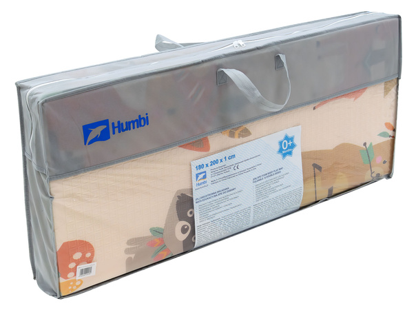 HUMBI Spielmatte Baby, Krabbelmatte, XPE Schaumstoff, Doppelseitig, Flatbar, Wasserdicht, Extra Größe, Teppich Babymatte, Rutschfest, 180x200 cm, Dorf und Wald