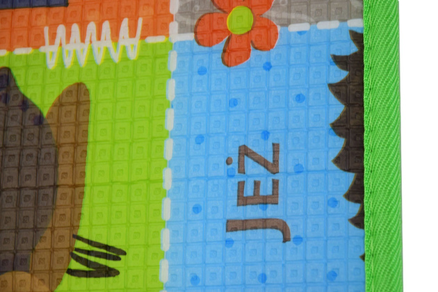 Humbi Schaumstoff doppelseitige Lernmatte Schachbrett 3in1 Polnisch Alphabet Zahlen Bilder Kontrastreich schwarz und weiß 180 x 200 x 1 cm