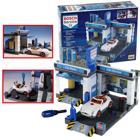 KLEIN Service Station Garage BOSCH mit Auto