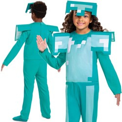 Minecraft Kostüm, Karnevalskostüm Diamantpanzer 109-126 cm (4-6 Jahre)