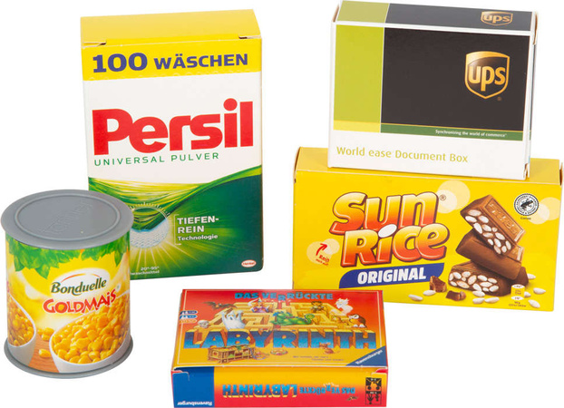 Kleiner Fuß-Einkaufskorb mit Zubehör für Lebensmittel