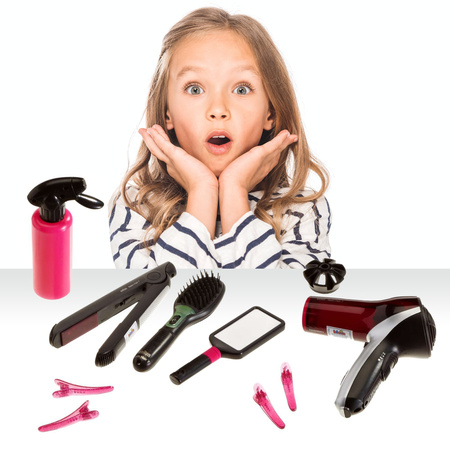BRAUN Friseurset 7in1 für Kinder Haartrockner Klein Glätteisen + Clips