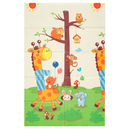 HUMBI Spielmatte Baby, Krabbelmatte, XPE Schaumstoff, Doppelseitig, Flatbar, Wasserdicht, Extra Größe, Teppich Babymatte, Rutschfest, 120x180 Giraffe Tiere