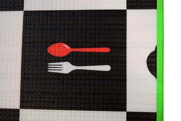 Humbi Schaumstoff doppelseitige Lernmatte Schachbrett Kontrastbilder Polnisches Alphabet 180 x 120 x 1 cm