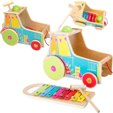 Kleiner Fuß 10377 Holztraktor mit Zimbeln