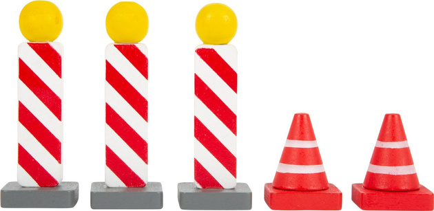 Verkehrszeichensatz aus Holz