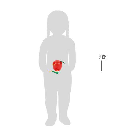 Kleiner Fuß aus Holz Fädelspiel Apfel