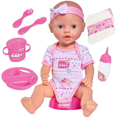 New Born Baby Funktionelle Babypuppe trinkt pinkeln 43 cm