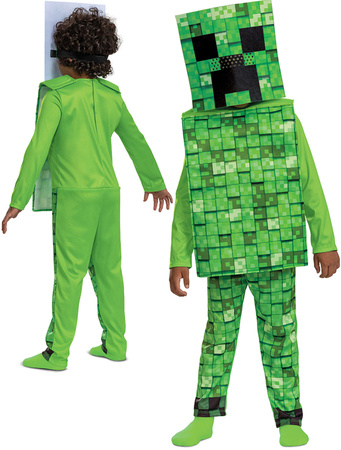 Minecraft Grünes Faschingskostüm Creeper Verkleidung 127-136 cm 7-8 Jahre alt