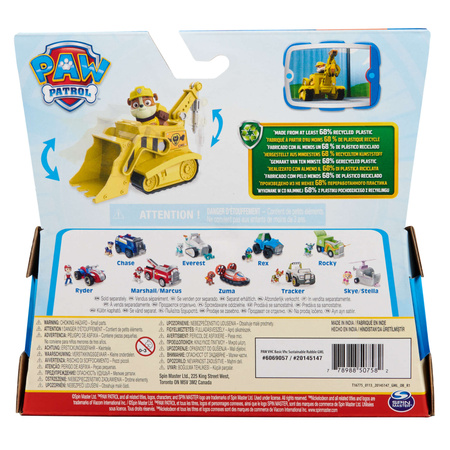Paw Patrol 2-in-1 Buddel Buddel Rubble Fahrzeug mit Öko-Figur