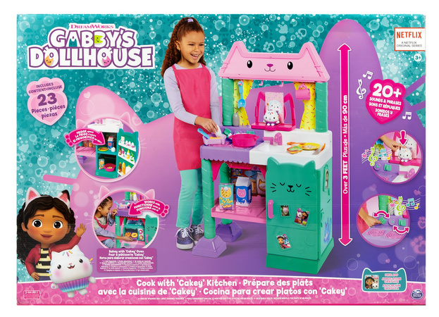 Gabby's Dollhouse Küche Kochen mit Gabby Cakey interaktive Küche 90cm 23 Elemente