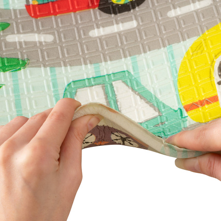 HUMBI Spielmatte Baby, Krabbelmatte, XPE Schaumstoff, Doppelseitig, Flatbar, Wasserdicht, Extra Größe, Teppich Babymatte, Rutschfest, 120x180 Wald-Straßen