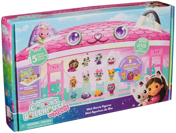 Gabby's Dollhouse Kinofilm Großes Set mit 12 Minifiguren + 3 Untersetzer Kinofilm Gabby's Dollhouse