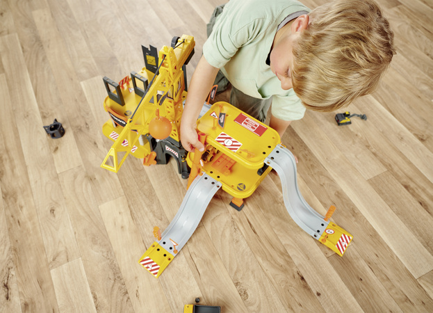 Majorette Volvo Baukran Set + 5 Fahrzeuge