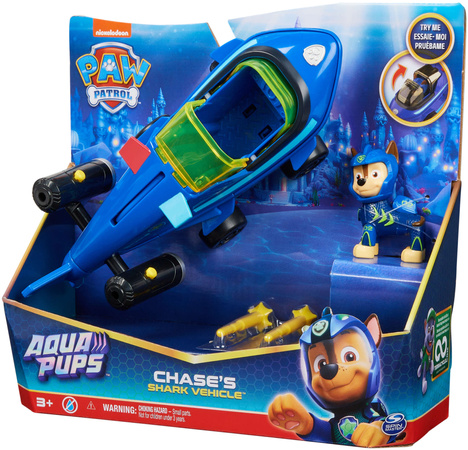 Spin Master Paw Patrol Aqua Pups Hai-Fahrzeug-Set mit Chase-Figur