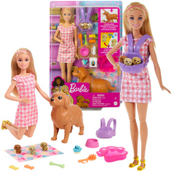 Barbie birth of a Dog Set Puppe und Tiere