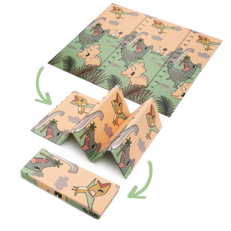 HUMBI Spielmatte Baby, Krabbelmatte, XPE Schaumstoff, Doppelseitig, Flatbar, Wasserdicht, Extra Größe, Teppich Babymatte, Rutschfest, 200x180 Dinosaurier Tiere Buchstaben Messen