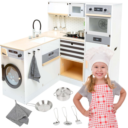 Große modulare Holzküche für Kinder XL Haushaltsgeräte 3in1 premium