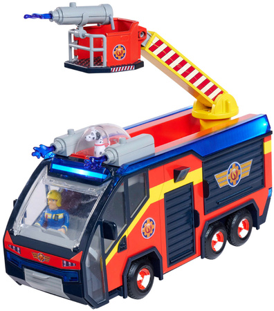 Feuerwehrmann Sam Set Großes Feuerwehrauto Jupiter interaktives Auto + 2 Figuren Licht Sound