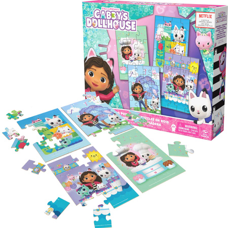 Gabis hölzernes Katzenhaus-Puzzle 4 Puzzles