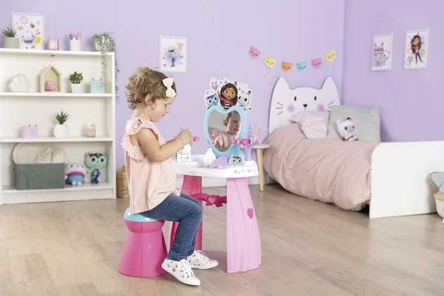 Gabi Cat House Large Toilette mit Spiegel und Hocker + 10 Zubehör Schönheitssalon