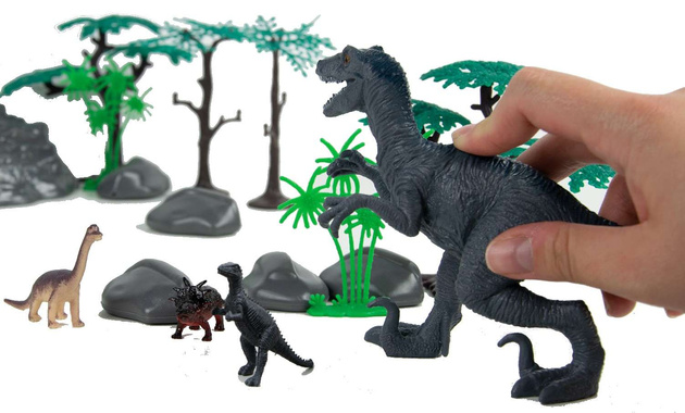 Savage Satz von Dinosaurier-Figuren in einem Behälter 55 Stück